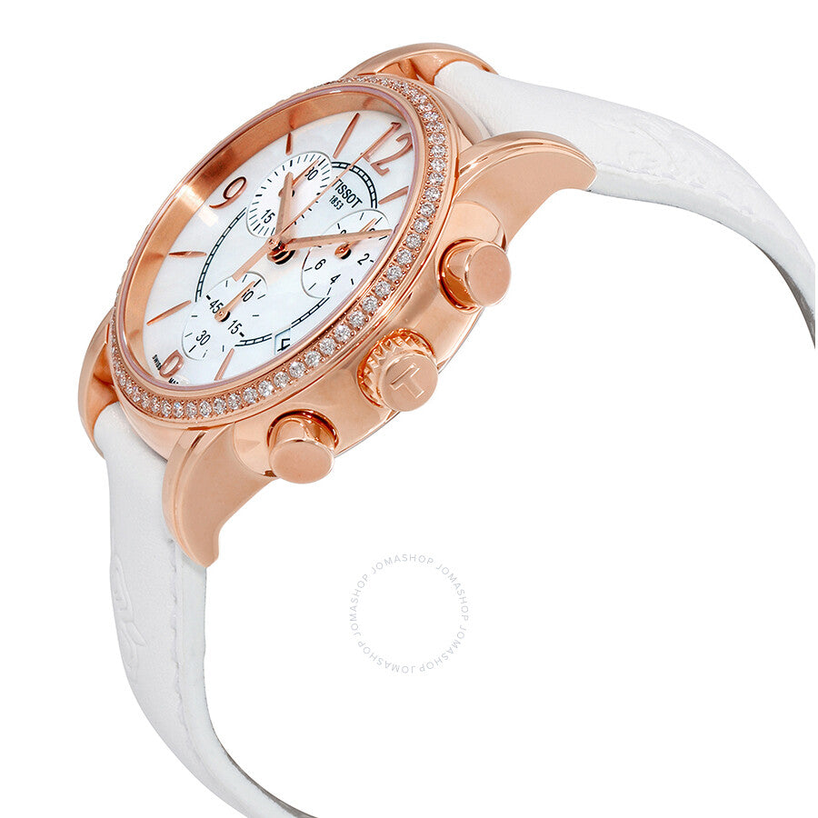 Tissot Dressport White Mother of Pearl Dial White Leather Ladies Watch T0502176711701