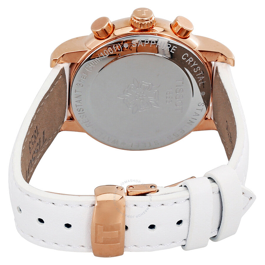 Tissot Dressport White Mother of Pearl Dial White Leather Ladies Watch T0502176711701
