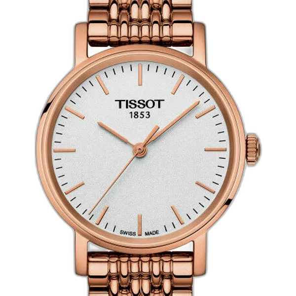 Tissot Everytime Small White Dial Rose Gold Mesh Bracelet Ladies Watch - T109.210.33.031.00