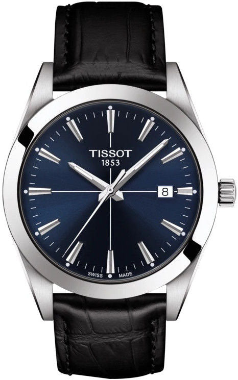 Tissot Gentlemen Blue Dial Black Leather Strap Men's Watch - T127.410.16.041.01