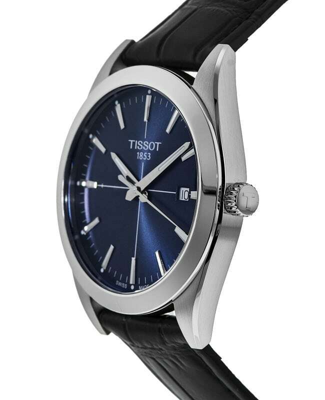 Tissot Gentlemen Blue Dial Black Leather Strap Men's Watch - T127.410.16.041.01