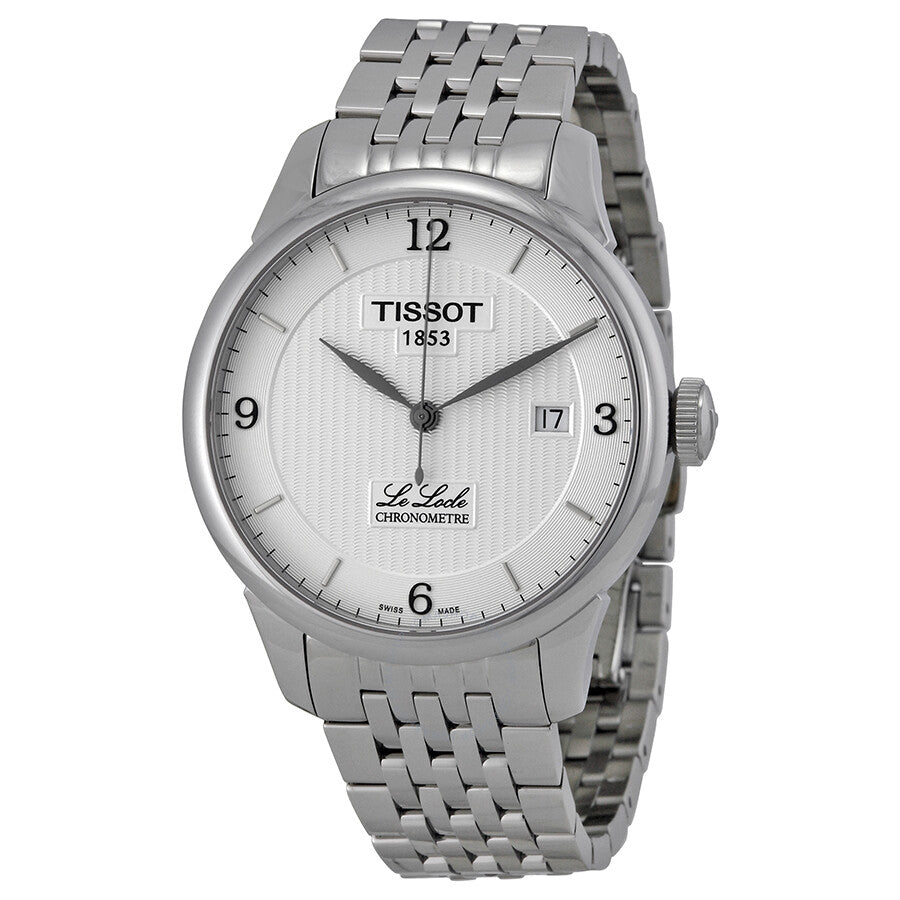 Tissot Le Locle Chronometre silver dial watch with steel bracelet and date window