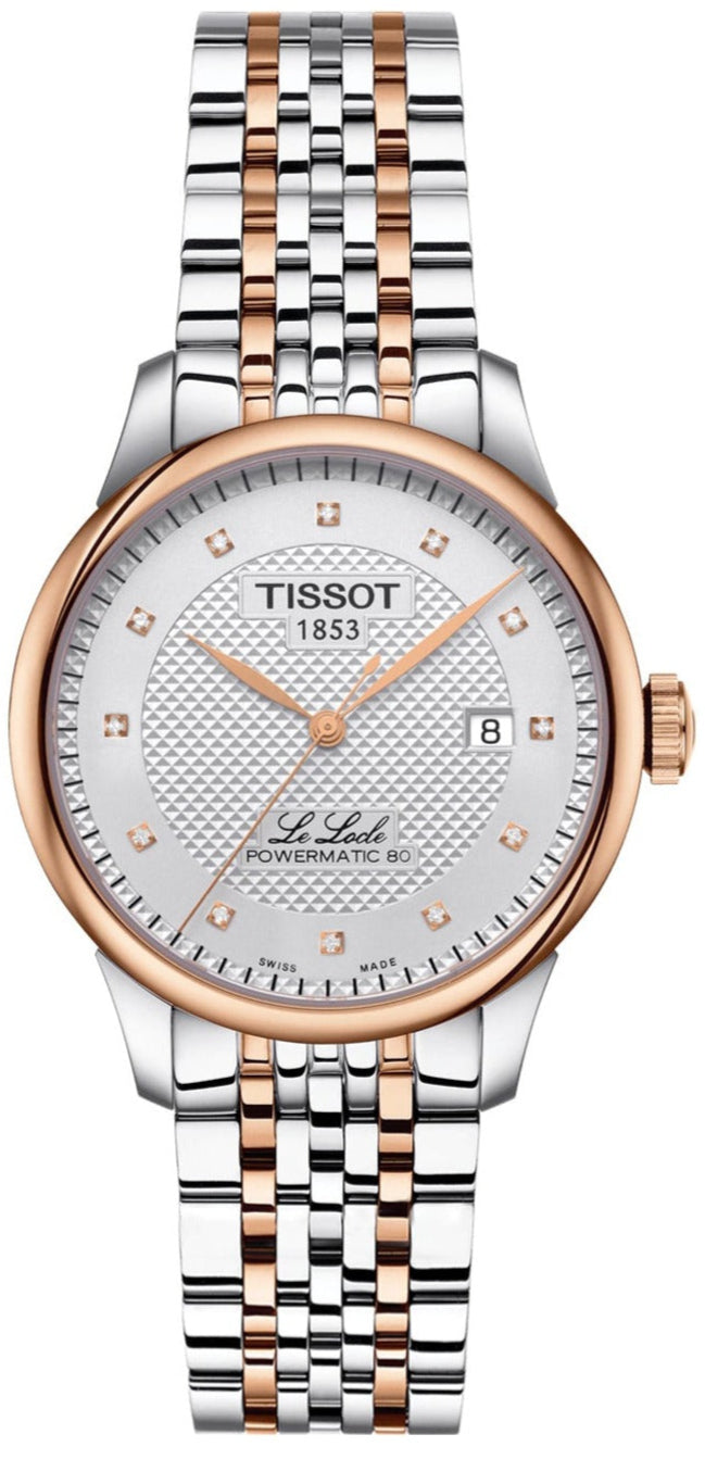 Tissot Le Locle Powermatic 80 Silver Diamond Dial Two-Tone Steel Dress Men's Watch - T006.407.22.036.01