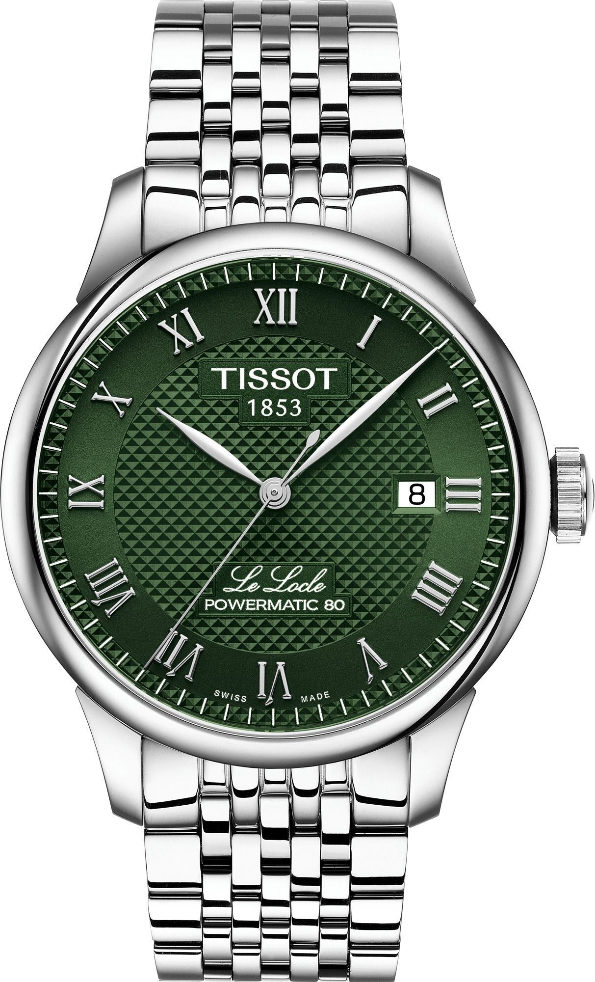 Le Locle Powermatic 80 Automatic Green Dial Stainless Steel Men's Watch - T006.407.11.093.00