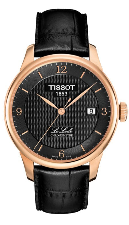 Tissot Le Locle Chronometer Black Dial Black Leather Strap Men's Watch - T006.408.36.057.00