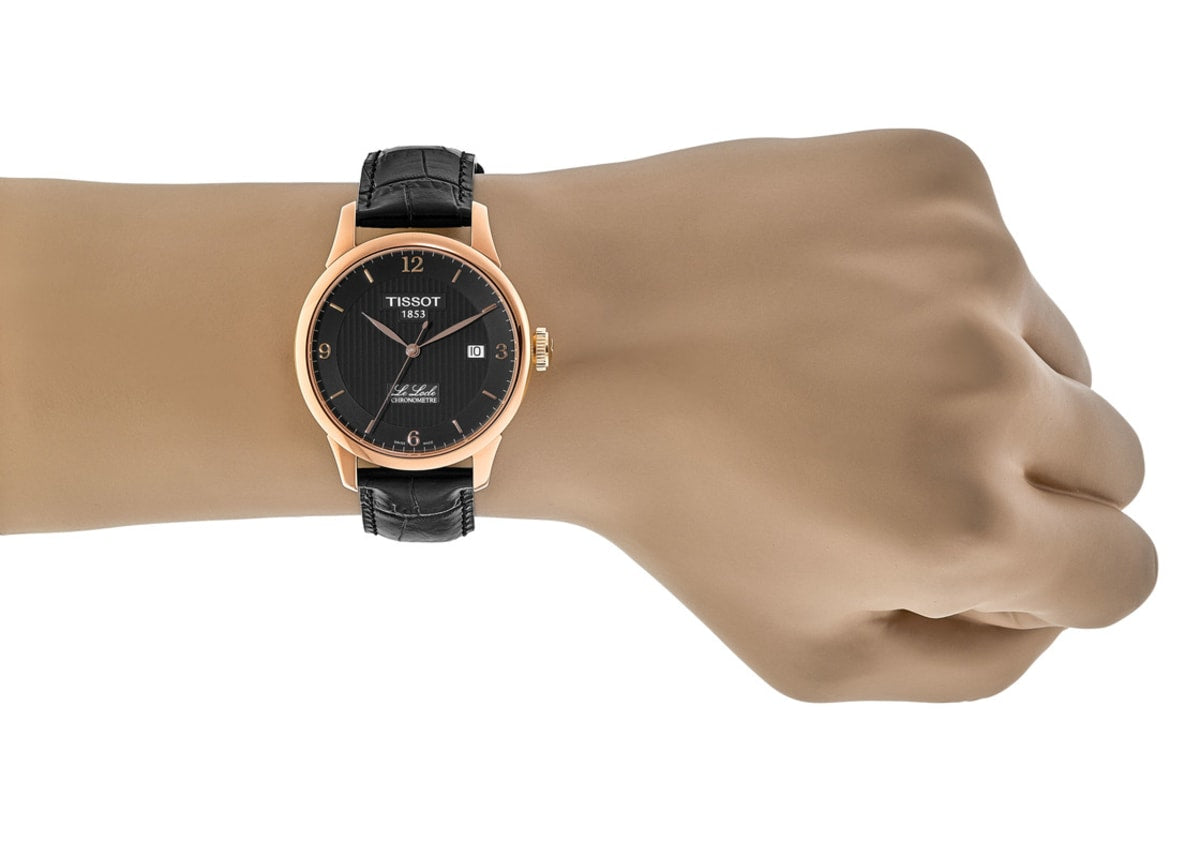 Tissot Le Locle Chronometer Black Dial Black Leather Strap Men's Watch - T006.408.36.057.00