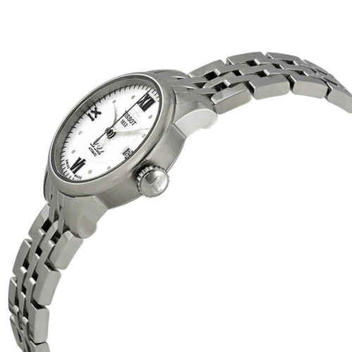 Tissot Le Locle Dia automatic watch side profile showing case and metal bracelet