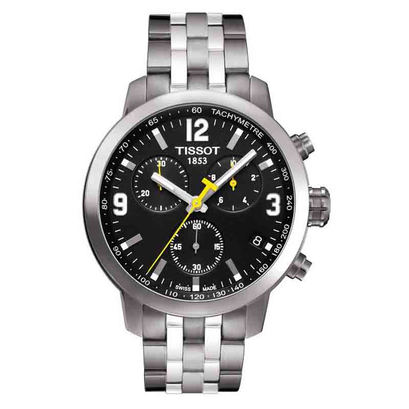 Tissot PRC 200 Chronograph Quartz Black Dial Men's Watch - T055.417.11.057.00