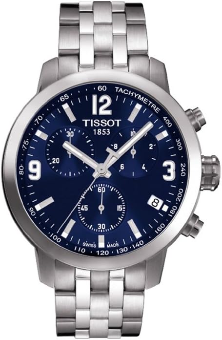 Tissot PRC 200 Chronograph Blue Dial Silver Steel Strap Men Watch - T055.417.11.047.00