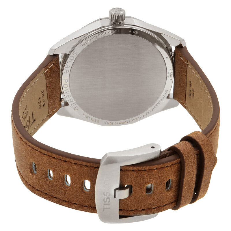 Tissot PRC100 Quartz Silver Dial Leather Strap Men's Watch - T151.422.16.031.00