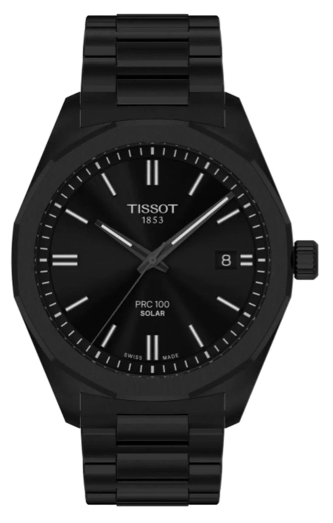 Tissot PRC100 Solar Black Dial Stainless Steel Men's Watch - T151.422.33.051.00