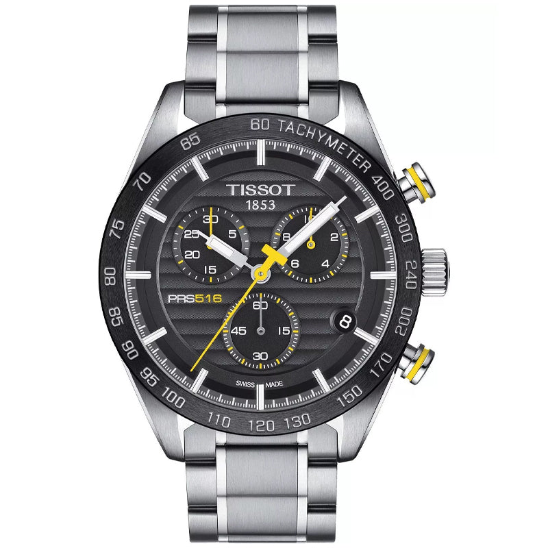Tissot PRS 516 Chronograph Black Dial Men's Watch- T100.417.11.051.00