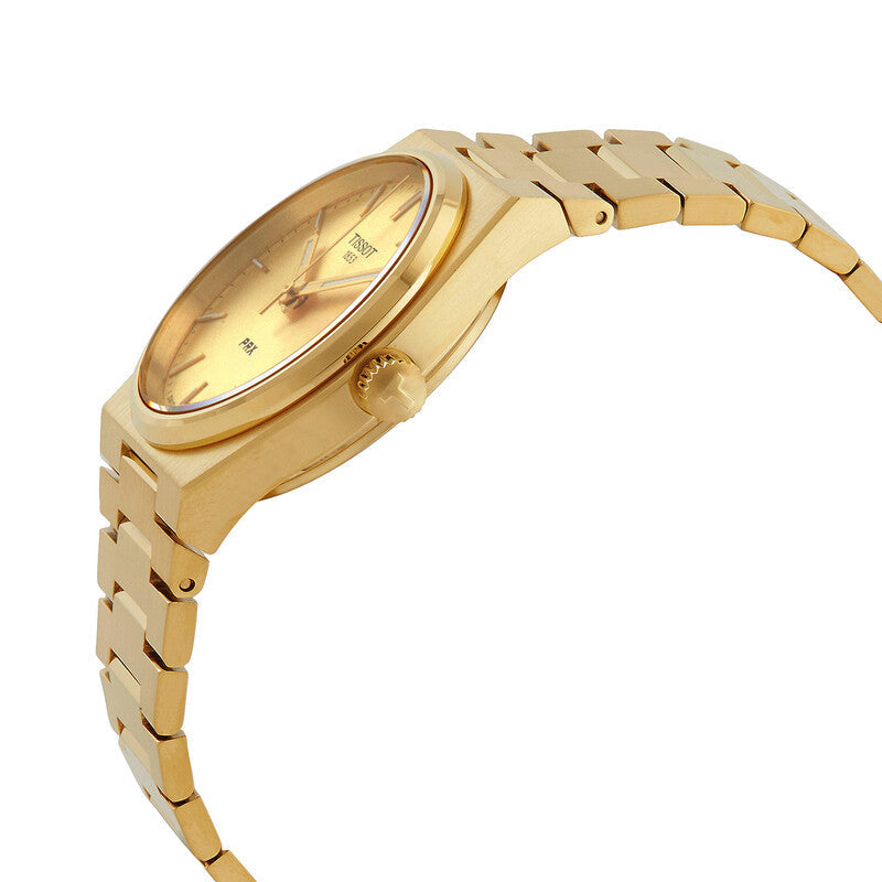 Tissot PRX Quartz 35mm Champagne Dial Yellow Gold PVD Steel Unisex Watch - T137.210.33.021.00