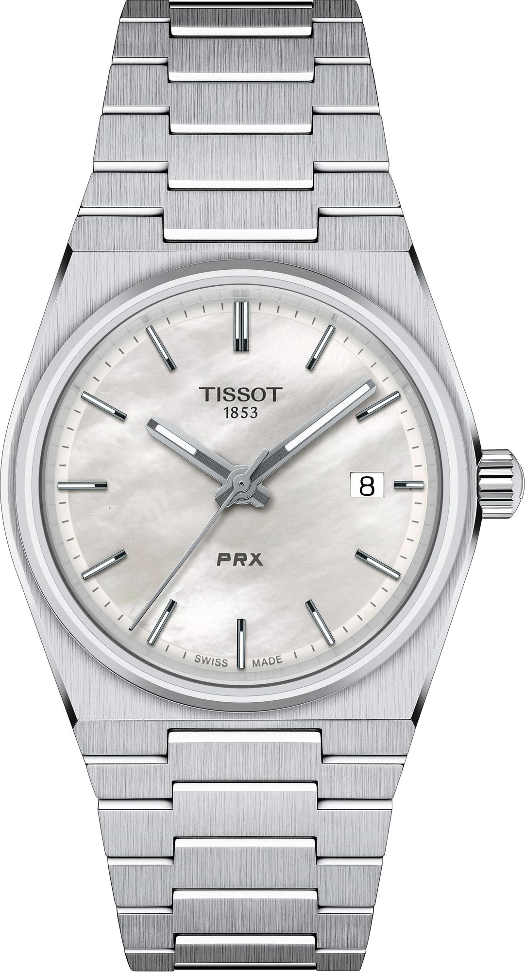 Tissot PRX 35mm White Mother of Pearl Dial Steel Women's Watch - T137.210.11.111.00