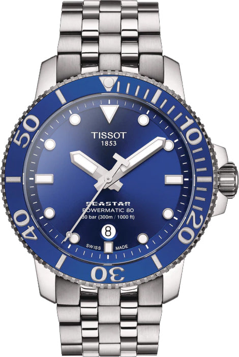 Tissot Seastar 1000 Powermatic 80 Blue Dial Diver Men's Watch - T120.407.11.041.00