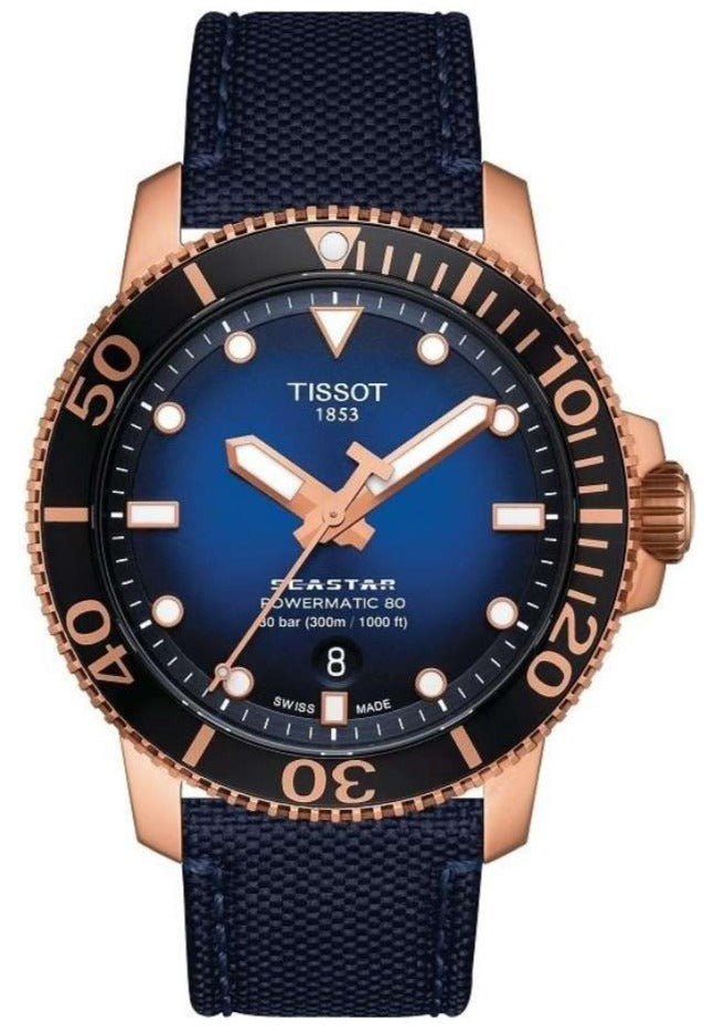 Tissot Seastar 1000 Powermatic 80 Blue Dial Blue Nylon Strap Men's Watch - T120.407.37.041.00