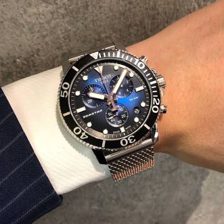 Tissot Sports Seastar 1000 Chronograph Blue Dial Stainless Steel Men's Watch - T120.417.11.041.02