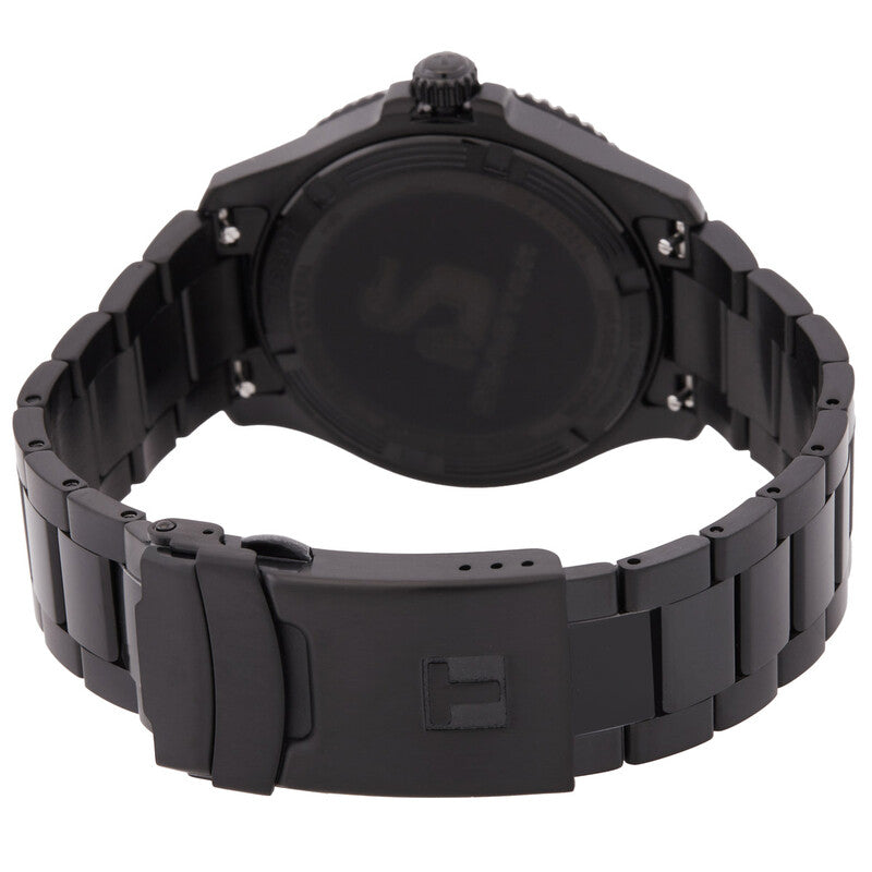 Caseback view of Seastar 1000 showing PVD stainless steel case and bracelet