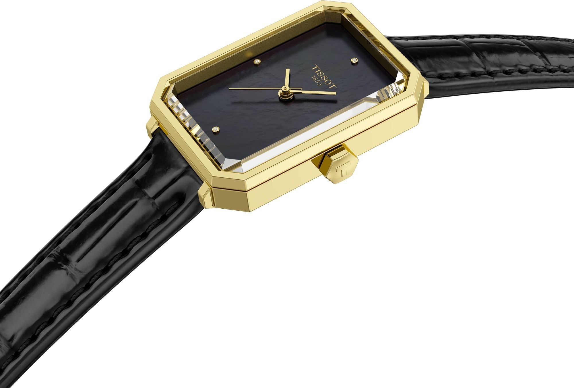 Tissot SRV Black MOP Dial Leather Strap Women's Watch - T160.110.36.126.00