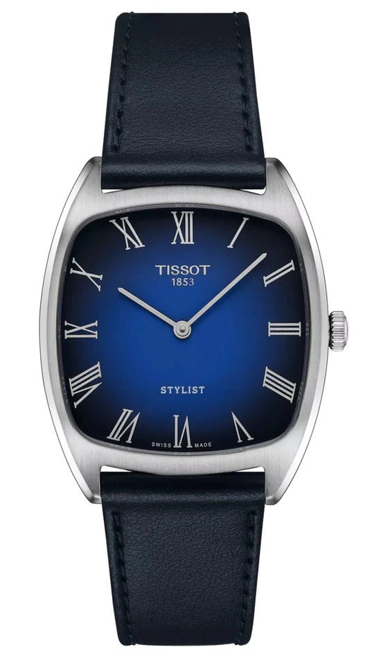 Tissot Stylist Quartz Blue Dial Blue Leather Strap Men's Watch - T159.909.16.043.00