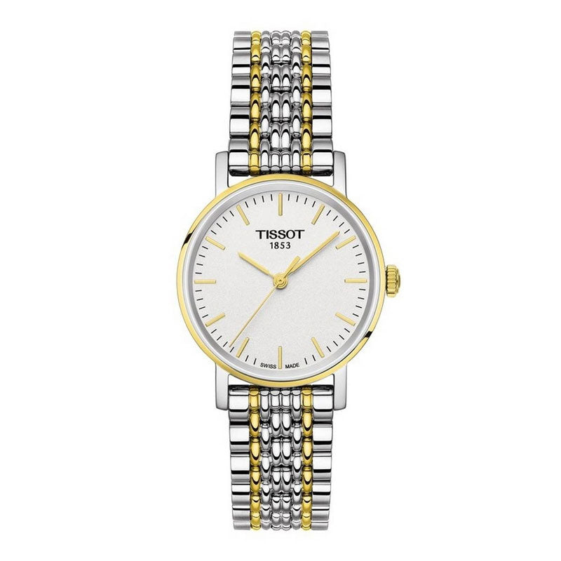 Tissot T-Classic Everytime White Dial Two Tones Ladies Watch - T109.210.22.031.00