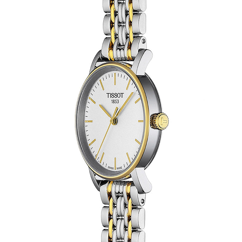 Tissot T-Classic Everytime White Dial Two Tones Ladies Watch - T109.210.22.031.00