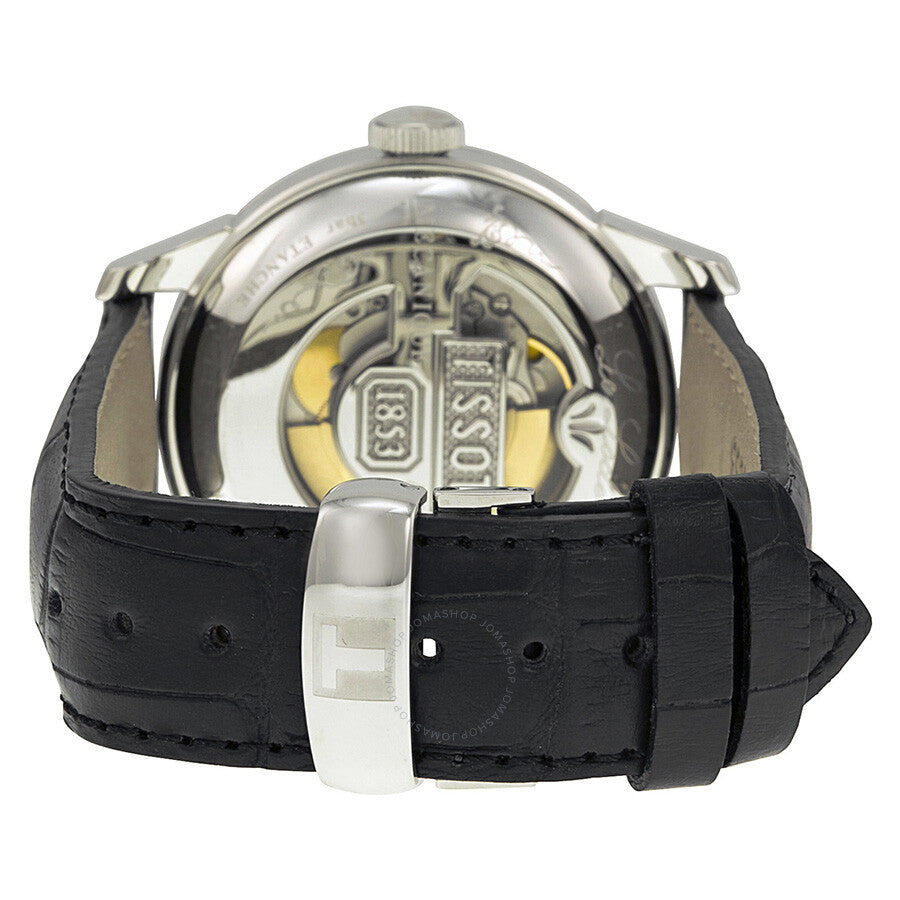 Tissot T-Classic Le Locle caseback showing automatic movement and rotor