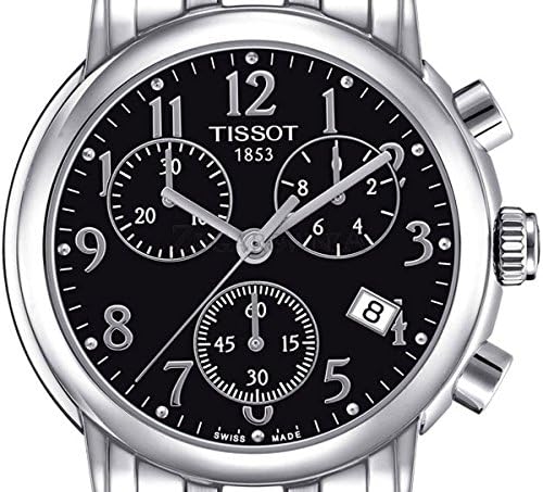 Tissot T Classic Chronograph Black Dial Stainless Silver Steel Ladies Watch - T050.217.11.052.00