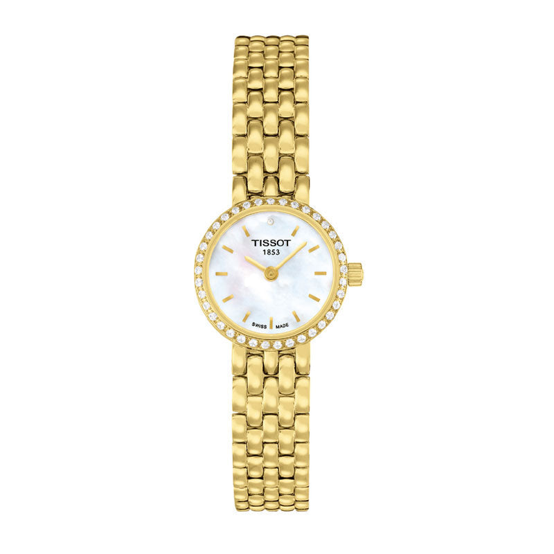 Tissot T-Lady Lovely Mother of Pearl Dial Gold Steel Strap Women Watch - T058.009.63.116.00