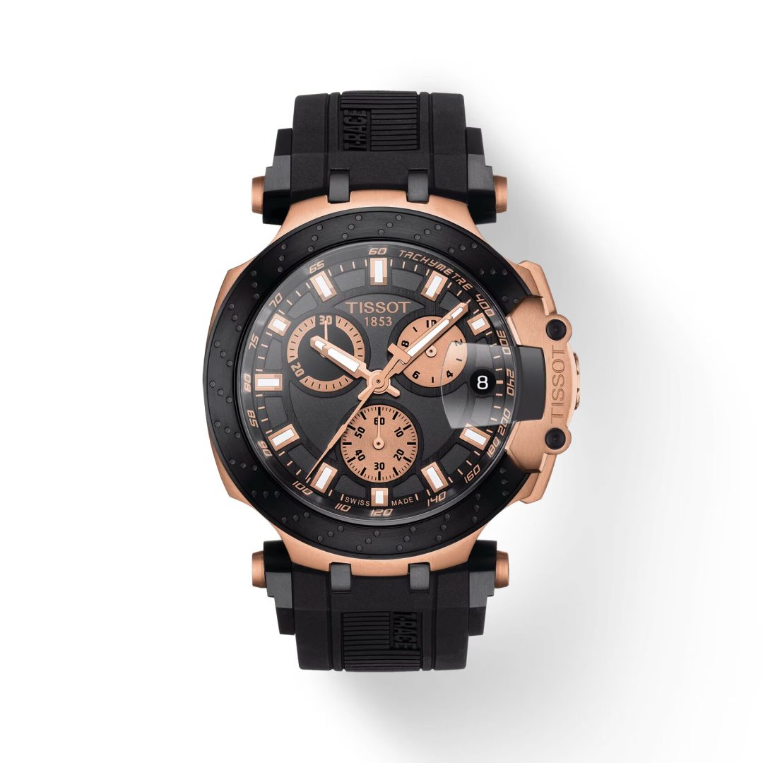 Tissot T Race Chronograph Black Dial Black Silicone Strap Men Watch - T115.417.37.051.00