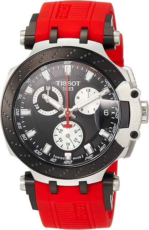 Tissot T-Race Chronograph Quartz Black Dial Red Strap Men's Watch - T115.417.27.051.00