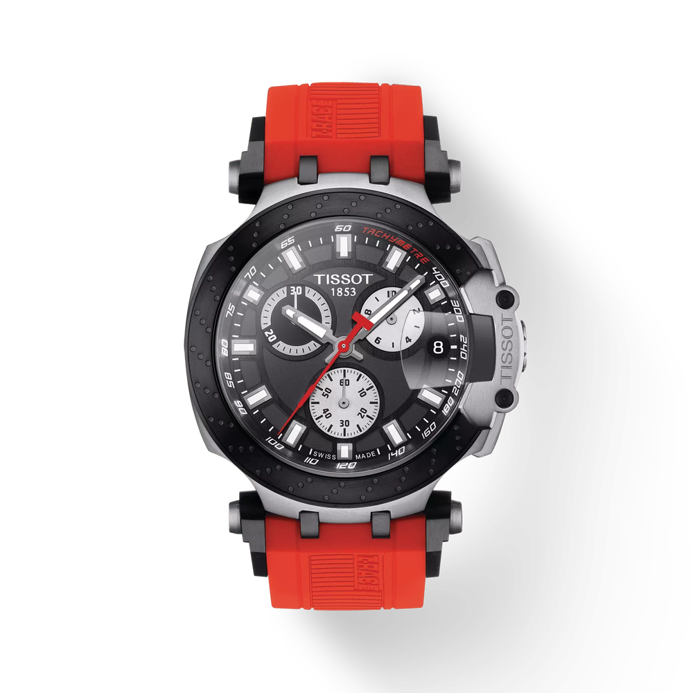 Tissot T-Race Chronograph Quartz Black Dial Red Strap Men's Watch - T115.417.27.051.00