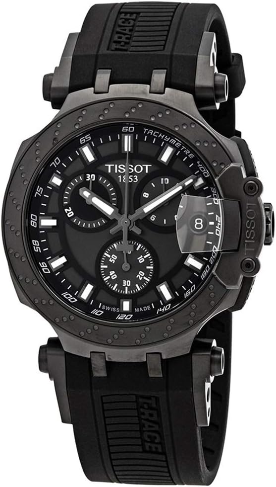 Tissot T-Race Chronograph Anthracite Black Dial Black Silicone Strap Men's Watch - T115.417.37.061.03