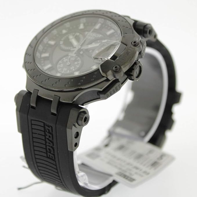 Tissot T-Race Chronograph Anthracite Black Dial Black Silicone Strap Men's Watch - T115.417.37.061.03