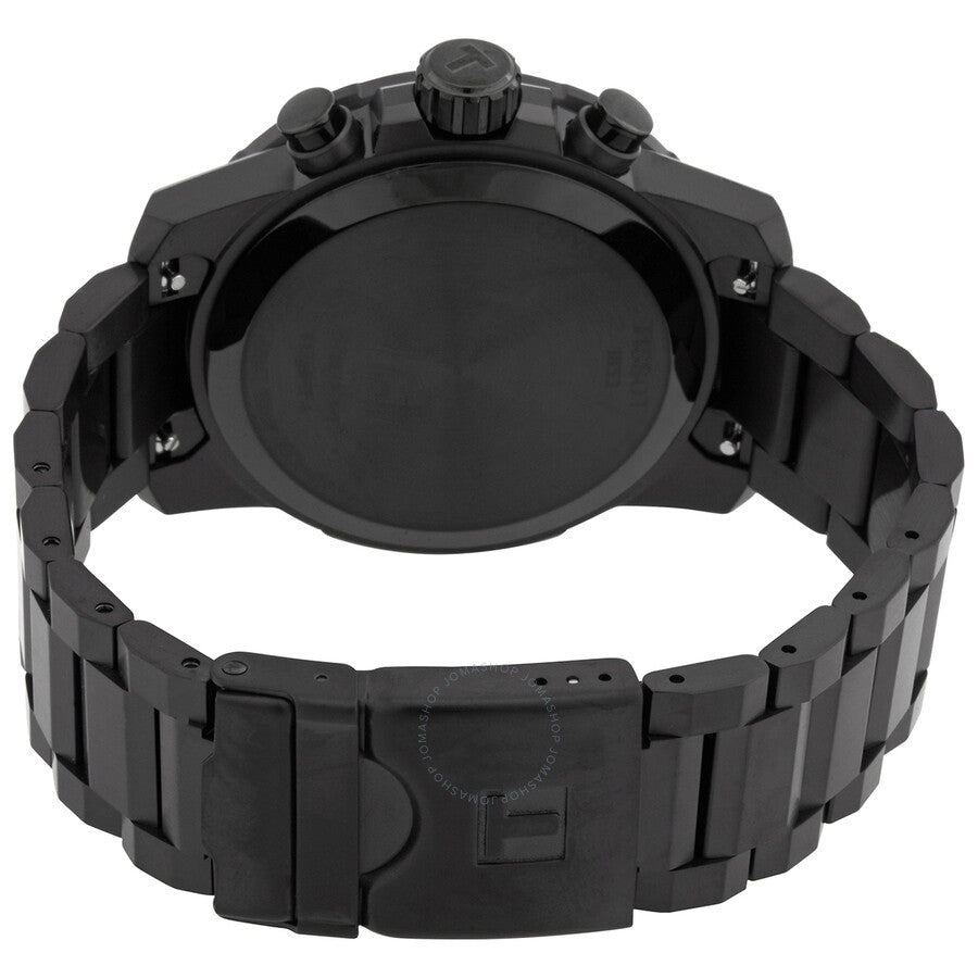 Tissot T-Sport Chronograph Quartz Men's Watch caseback and black bracelet