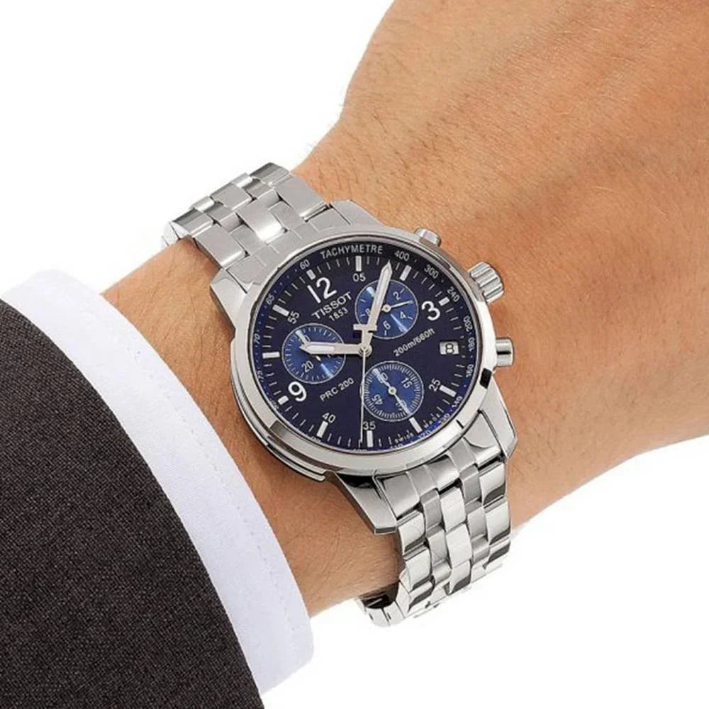 Tissot T-Sport PRC200 Chronograph Stainless Steel Blue Dial Men's Watch - T17.1.586.42