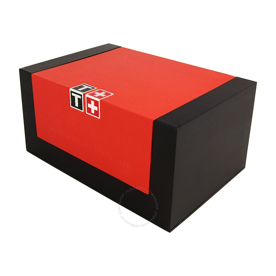 Tissot red and black presentation box with Swiss flag logo