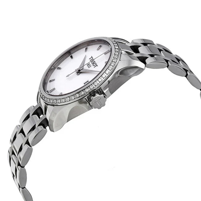 Tissot T-Trend Couturier White Dial Diamond Ladies Watch - T035.210.61.011.00