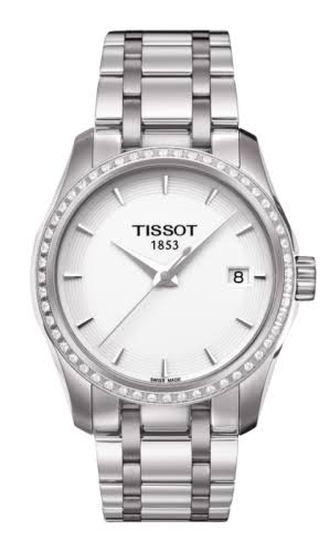 Tissot T-Trend Couturier White Dial Diamond Ladies Watch - T035.210.61.011.00