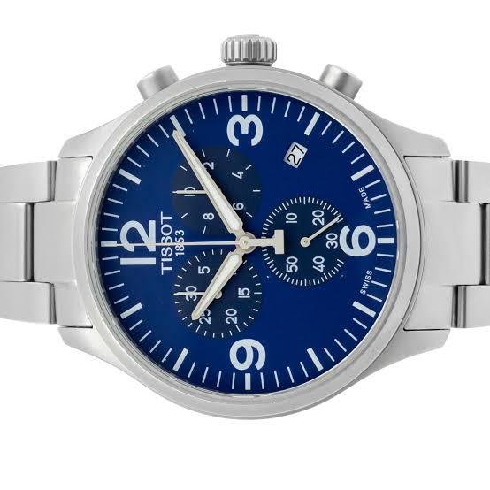 Tissot T Sport Chrono XL Chronograph Blue Dial Silver Steel Strap Men's Watch - T116.617.11.047.00