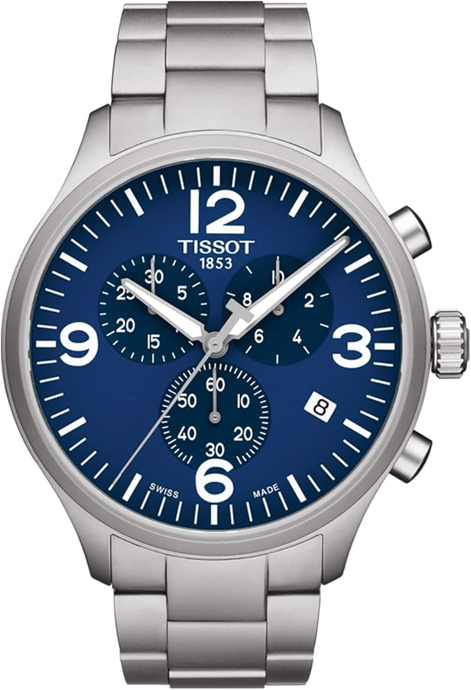 Tissot T Sport Chrono XL Chronograph Blue Dial Silver Steel Strap Men's Watch - T116.617.11.047.00