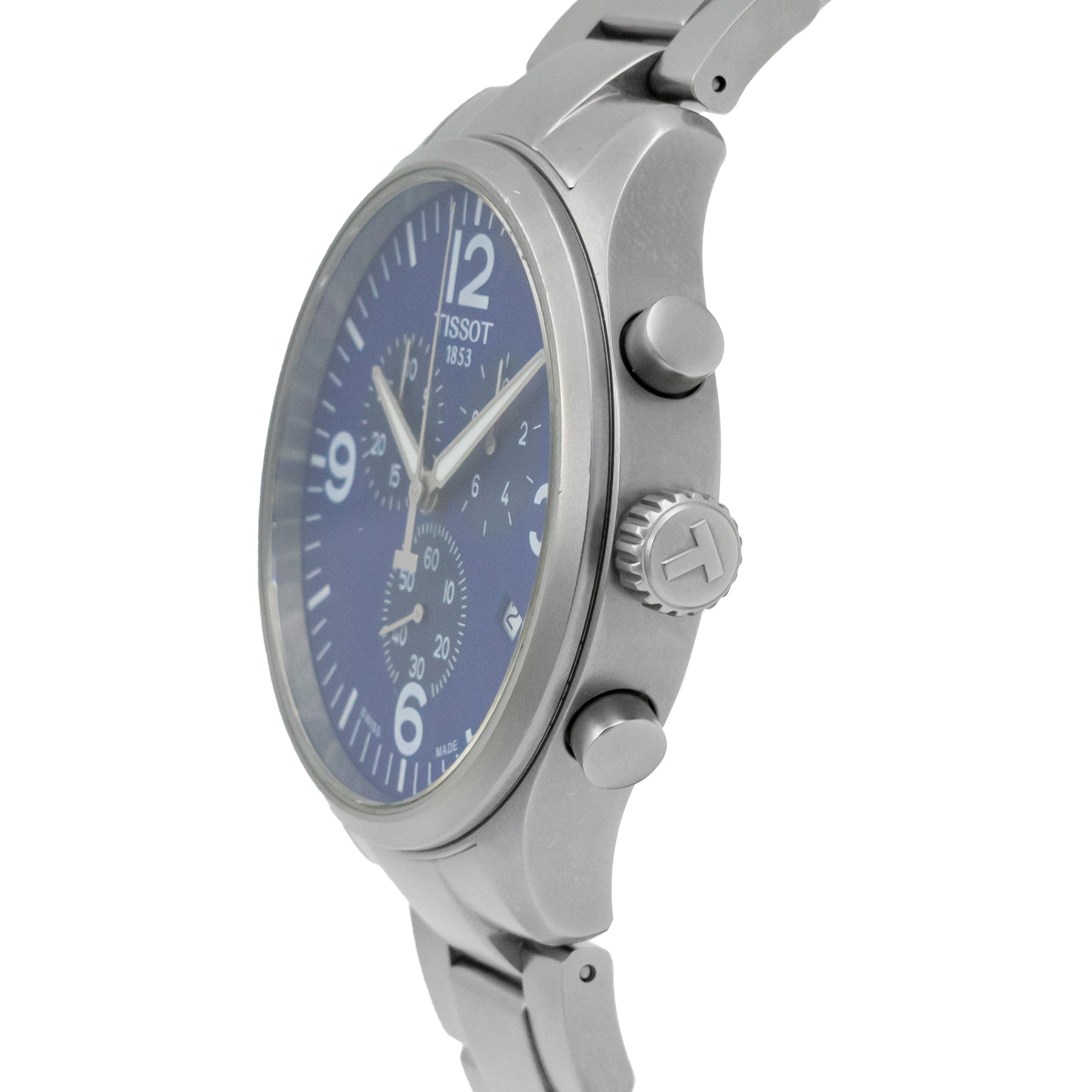 Tissot T Sport Chrono XL Chronograph Blue Dial Silver Steel Strap Men's Watch - T116.617.11.047.00