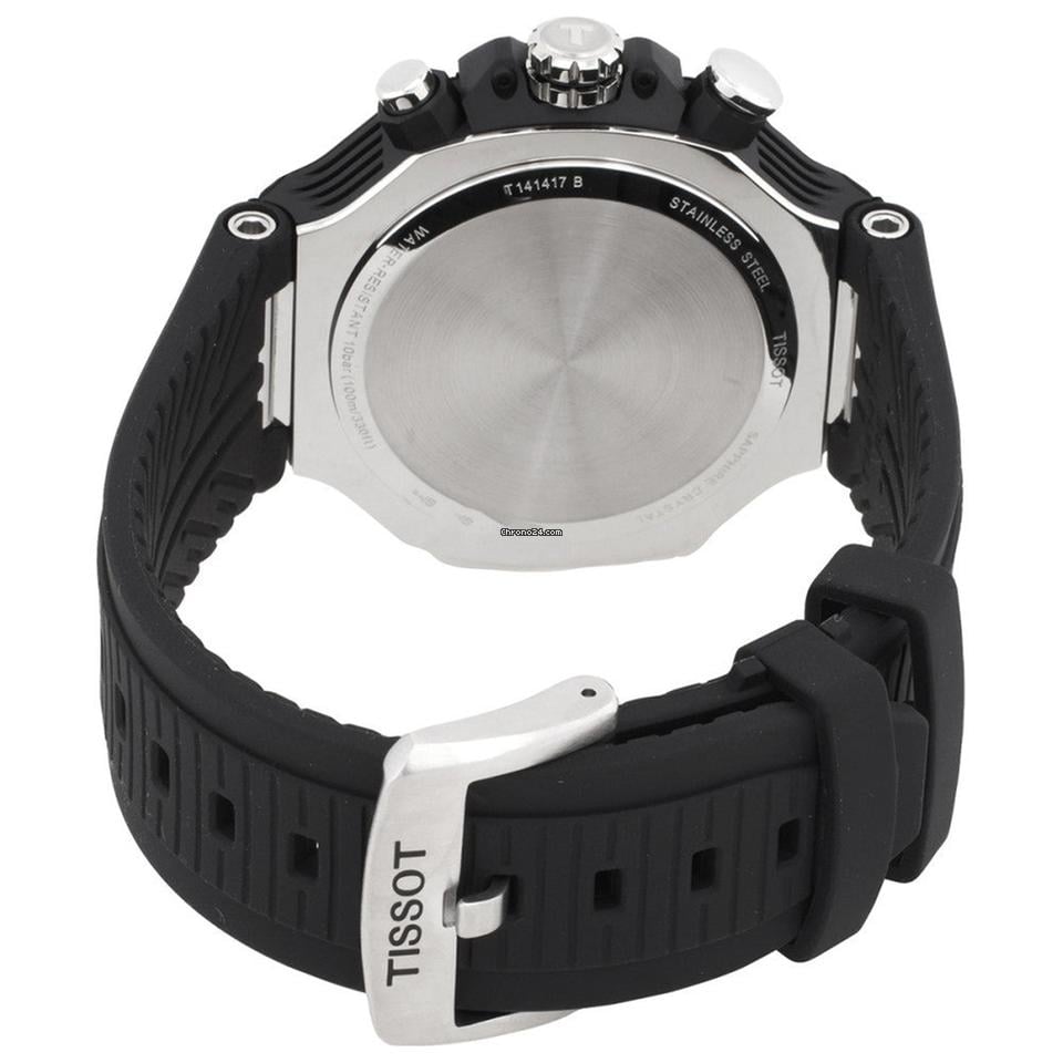 Tissot T-Race Chronograph White Dial Silicone Strap Men's Watch - T141.417.17.011.00