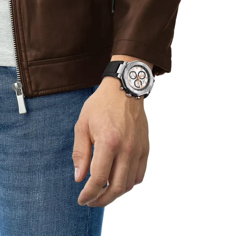 Tissot T-Race Chronograph White Dial Silicone Strap Men's Watch - T141.417.17.011.00