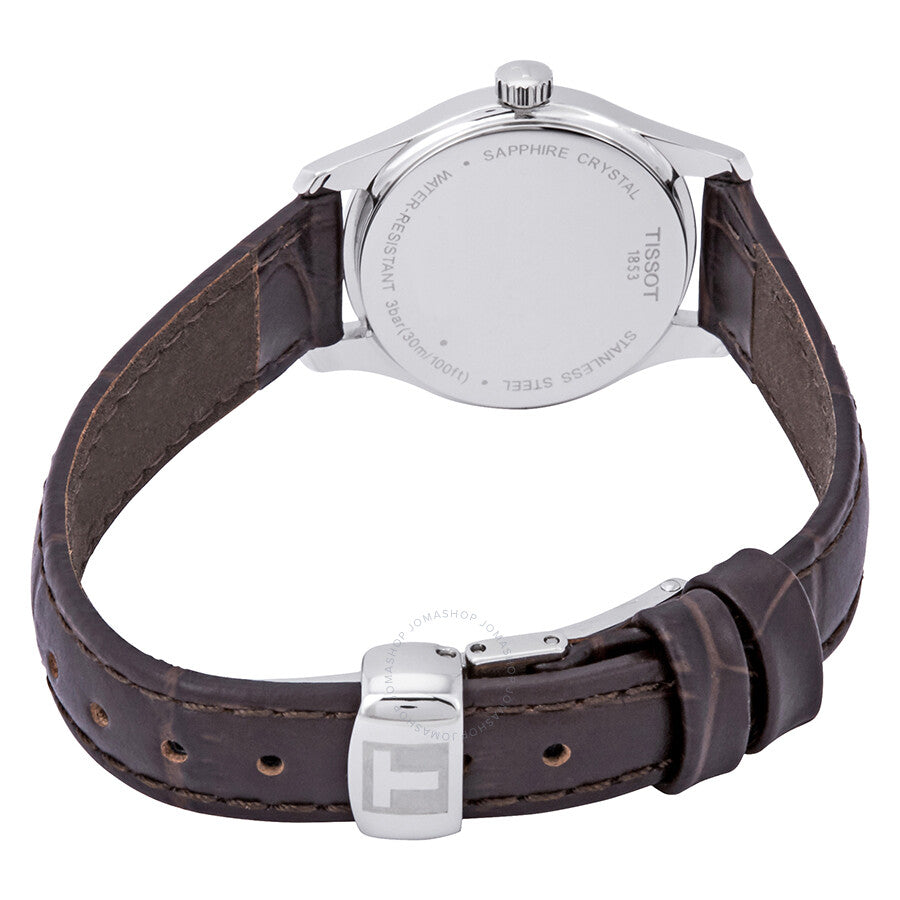 Tissot Tradition 5.5 White Dial Brown Leather Ladies Watch T063.009.16.018.00