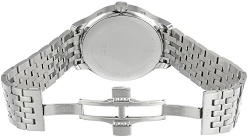 Tissot Tradition stainless steel caseback and bracelet detail view