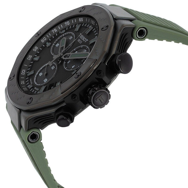 TISSOT T-Race Quartz Chronograph 45MM Green Silicone Men's Watch - T141.417.37.061.02