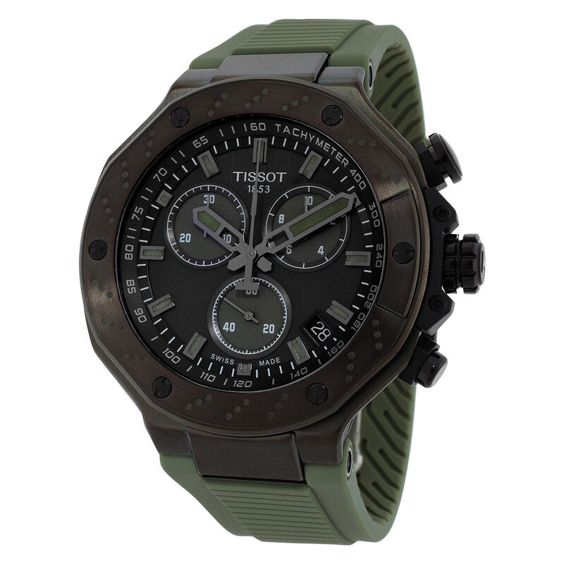 TISSOT T-Race Quartz Chronograph 45MM Green Silicone Men's Watch - T141.417.37.061.02