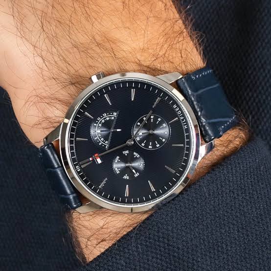 Tommy Hilfiger Blue Leather Men's Watch - 1710387