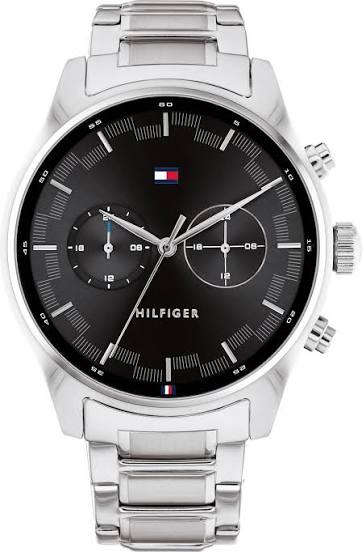 Tommy Hilfiger Stainless Steel Black Dial Multi-function Men's Watch - 1710419